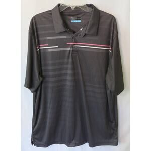 PGA TOUR Polo Shirt Size XL Men Polyester Casual Golf Black/Gray/Pink Casual
